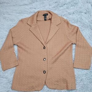 Spense Sweater Womens L Biege Wool‎ Blend Cardigan Soft Comfort Casual Button Up